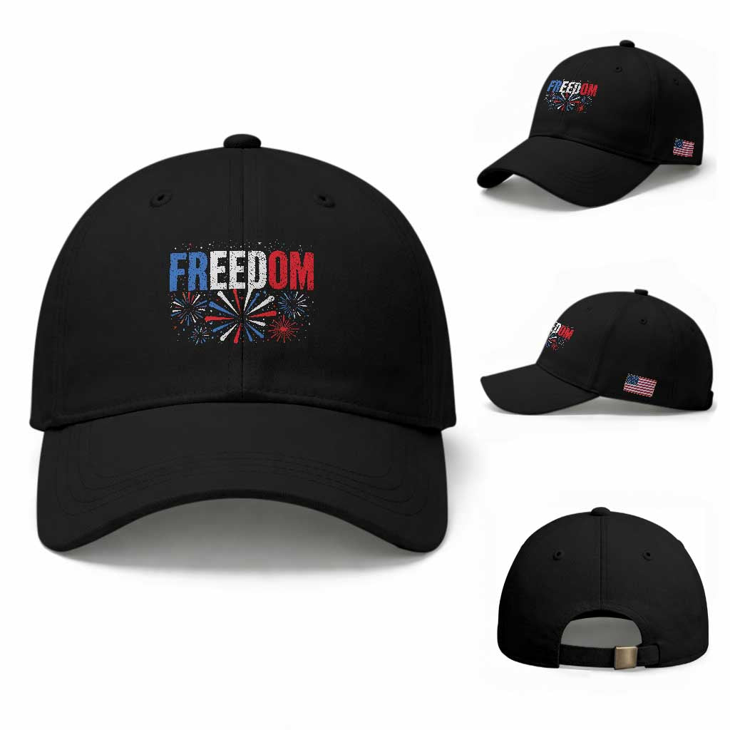 Freedom Funny 4th of July Couple Matching Baseball Cap US Fireworks