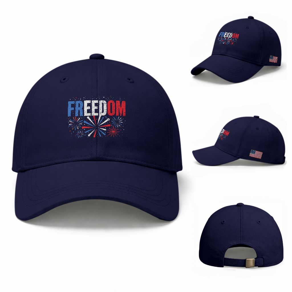 Freedom Funny 4th of July Couple Matching Baseball Cap US Fireworks