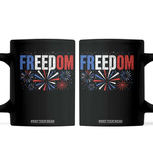 Freedom Funny 4th of July Couple Matching Coffee Mug US Fireworks