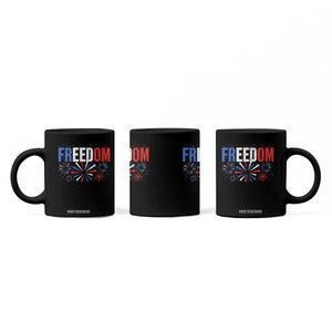 Freedom Funny 4th of July Couple Matching Coffee Mug US Fireworks