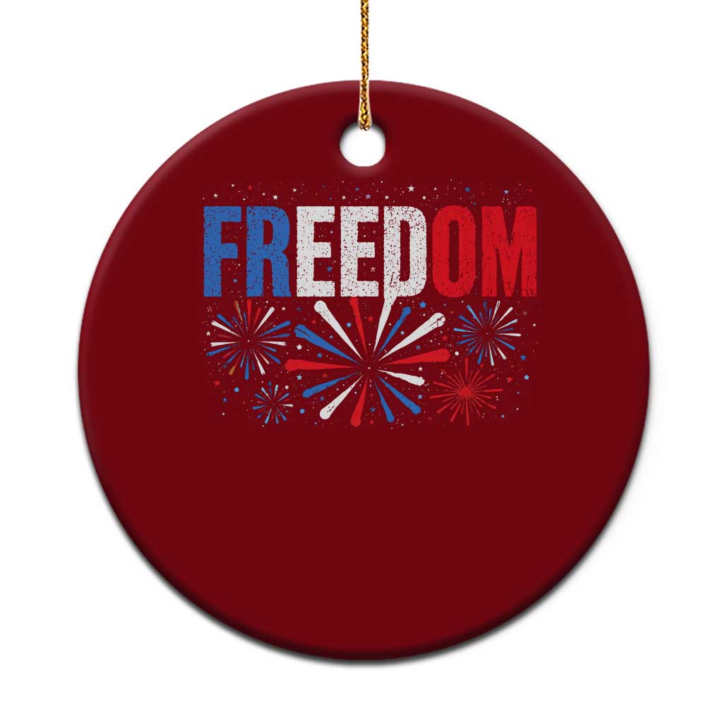 Freedom Funny 4th of July Couple Matching Ceramic Ornament US Fireworks