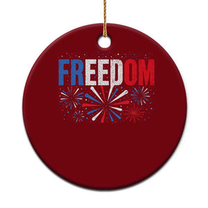 Freedom Funny 4th of July Couple Matching Ceramic Ornament US Fireworks