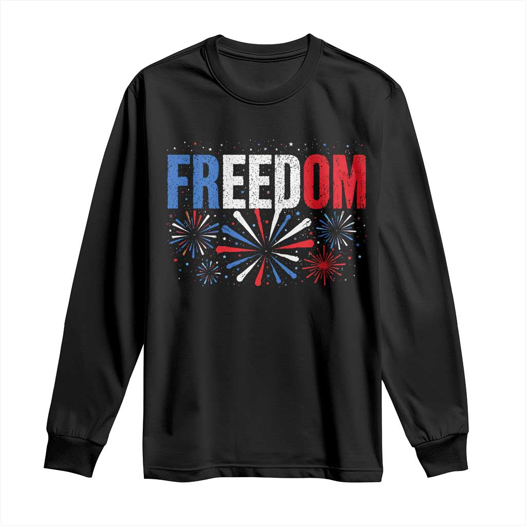 Freedom Funny 4th of July Couple Matching Long Sleeve Shirt US Fireworks