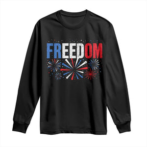 Freedom Funny 4th of July Couple Matching Long Sleeve Shirt US Fireworks