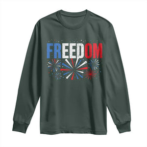 Freedom Funny 4th of July Couple Matching Long Sleeve Shirt US Fireworks