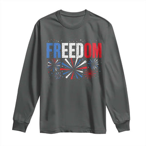 Freedom Funny 4th of July Couple Matching Long Sleeve Shirt US Fireworks