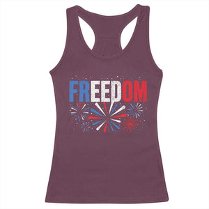 Freedom Funny 4th of July Couple Matching Racerback Tank Top US Fireworks