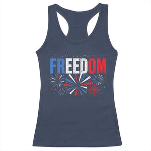 Freedom Funny 4th of July Couple Matching Racerback Tank Top US Fireworks