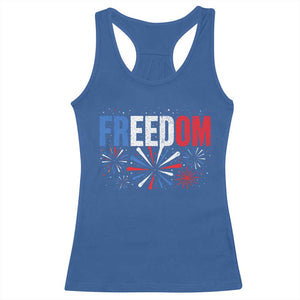 Freedom Funny 4th of July Couple Matching Racerback Tank Top US Fireworks