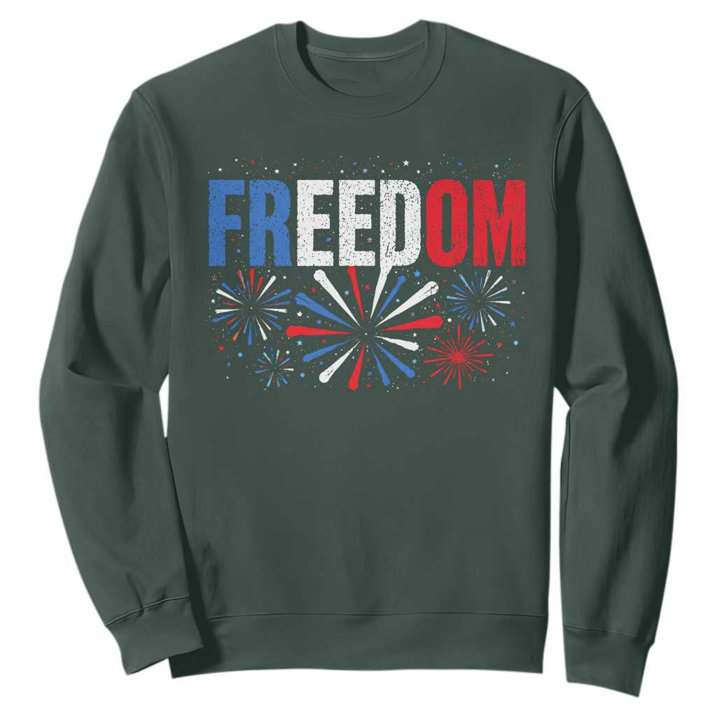 Freedom Funny 4th of July Couple Matching Sweatshirt US Fireworks