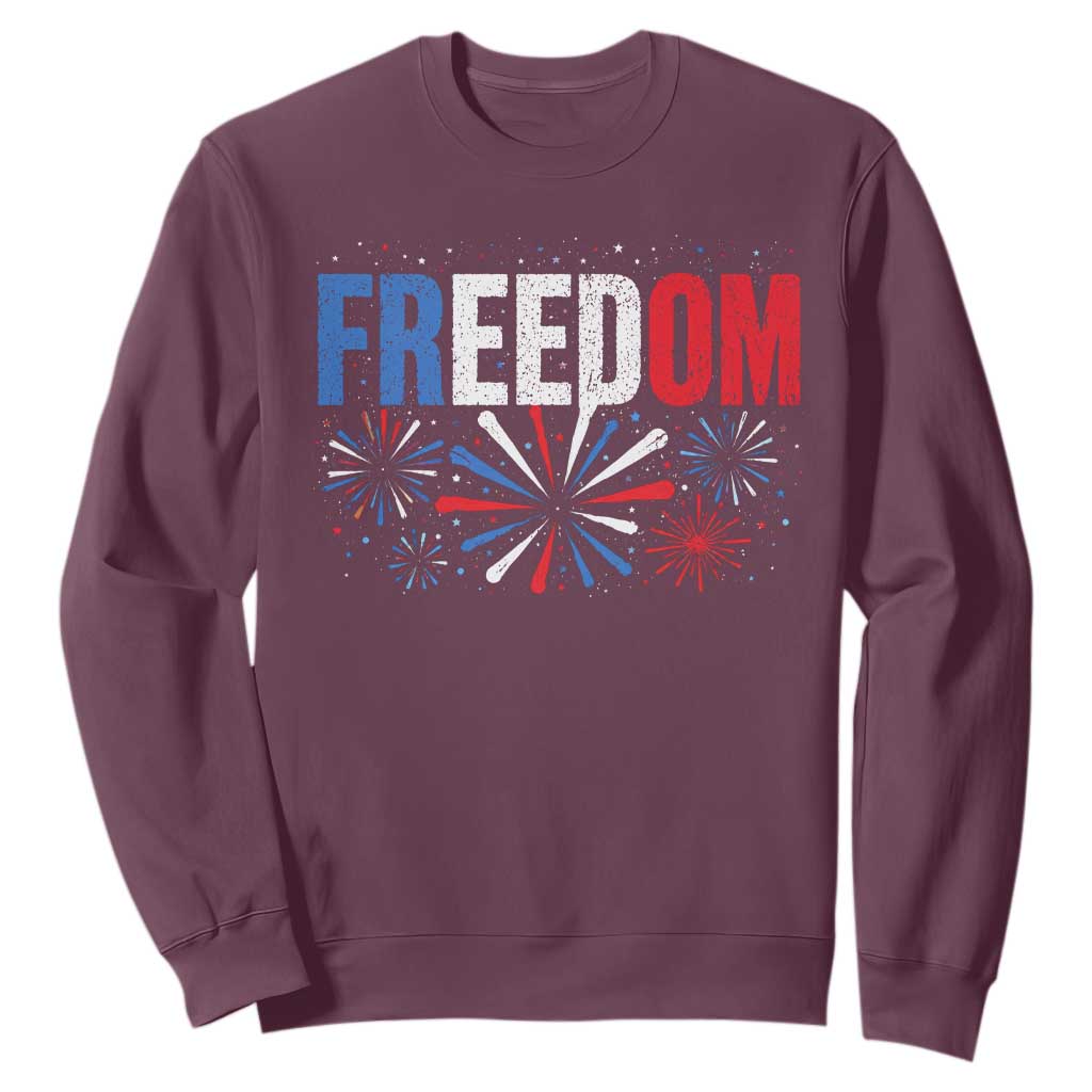 Freedom Funny 4th of July Couple Matching Sweatshirt US Fireworks