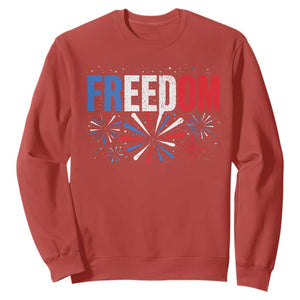 Freedom Funny 4th of July Couple Matching Sweatshirt US Fireworks