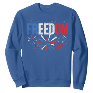 Freedom Funny 4th of July Couple Matching Sweatshirt US Fireworks