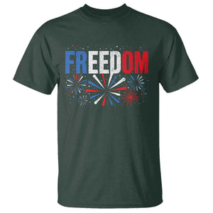 Freedom Funny 4th of July Couple Matching T Shirt US Fireworks
