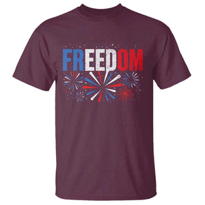 Freedom Funny 4th of July Couple Matching T Shirt US Fireworks