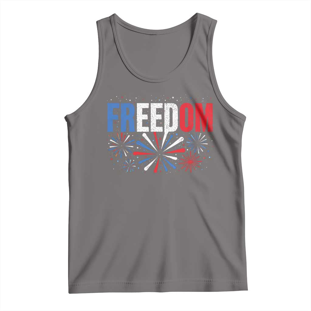 Freedom Funny 4th of July Couple Matching Tank Top US Fireworks