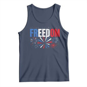 Freedom Funny 4th of July Couple Matching Tank Top US Fireworks
