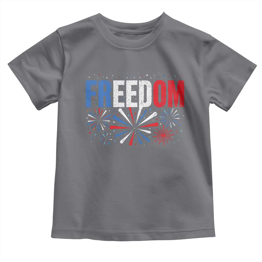 Freedom Funny 4th of July Couple Matching Toddler T Shirt US Fireworks