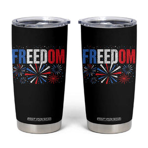 Freedom Funny 4th of July Couple Matching Tumbler Cup US Fireworks