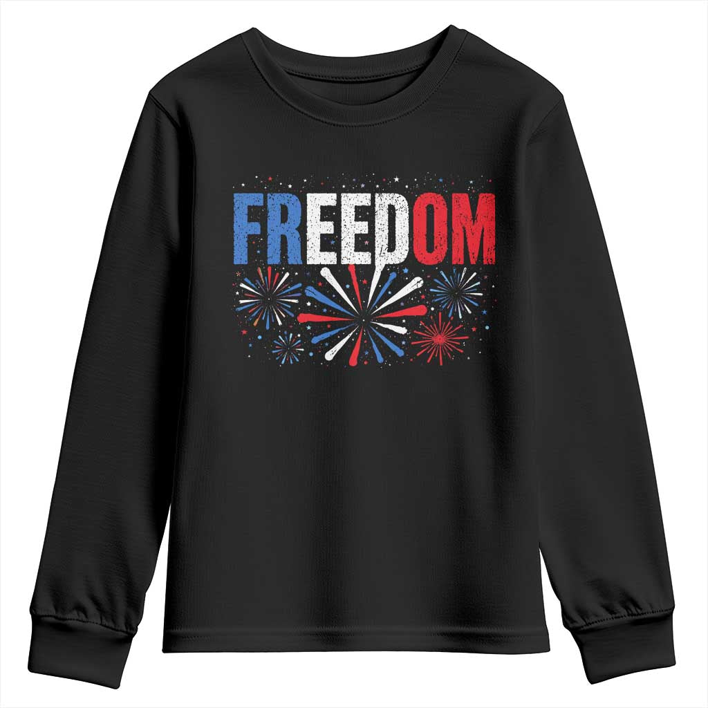 Freedom Funny 4th of July Couple Matching Youth Sweatshirt US Fireworks TS11 Black Print Your Wear