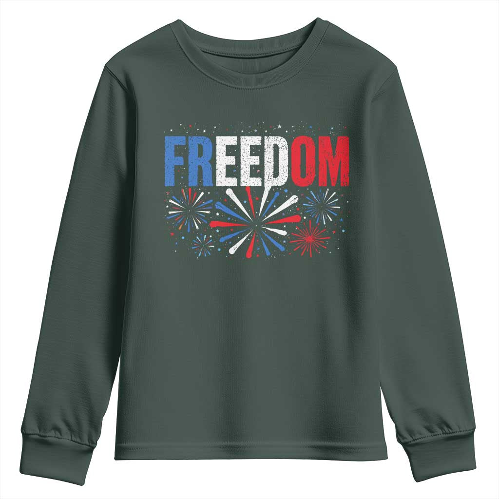 Freedom Funny 4th of July Couple Matching Youth Sweatshirt US Fireworks