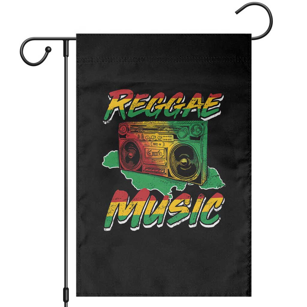 Reggae Music Garden Flag Rastafari Rasta Jamaica Boombox TS11 Black Print Your Wear