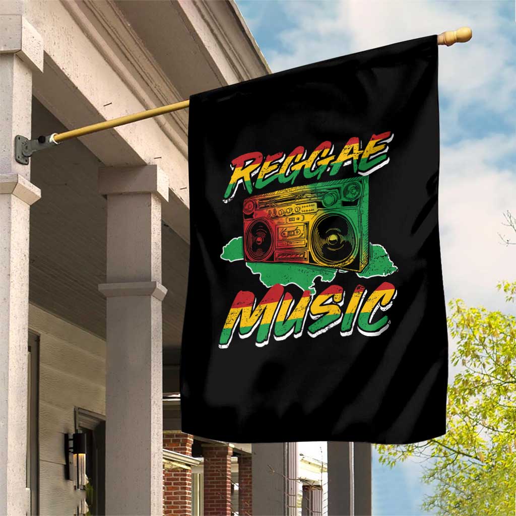 Reggae Music Garden Flag Rastafari Rasta Jamaica Boombox TS11 Print Your Wear