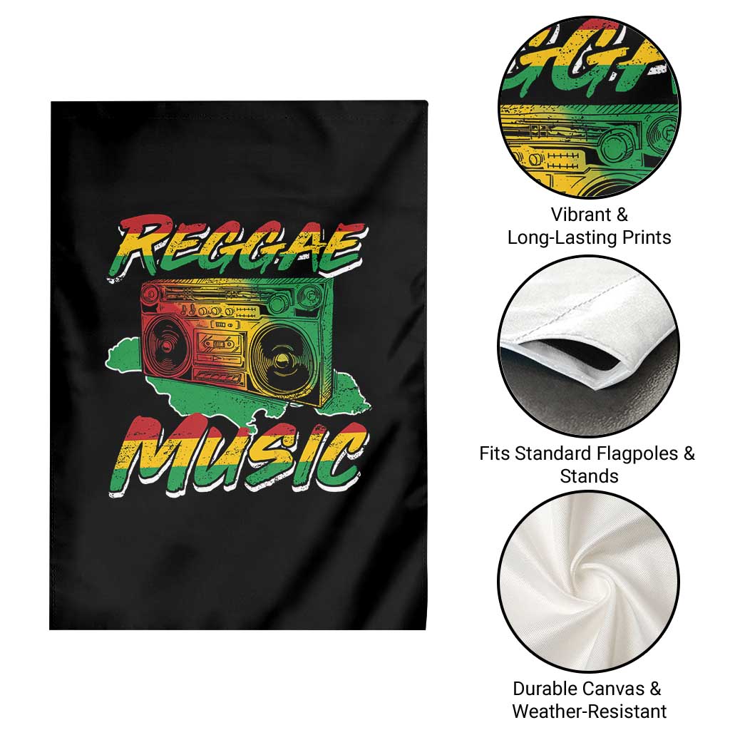 Reggae Music Garden Flag Rastafari Rasta Jamaica Boombox TS11 Print Your Wear