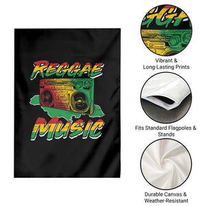 Reggae Music Garden Flag Rastafari Rasta Jamaica Boombox TS11 Print Your Wear