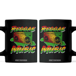 Reggae Music Coffee Mug Rastafari Rasta Jamaica Boombox TS11 Black Print Your Wear
