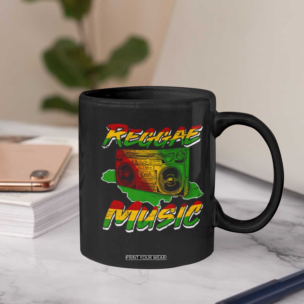Reggae Music Coffee Mug Rastafari Rasta Jamaica Boombox TS11 Print Your Wear
