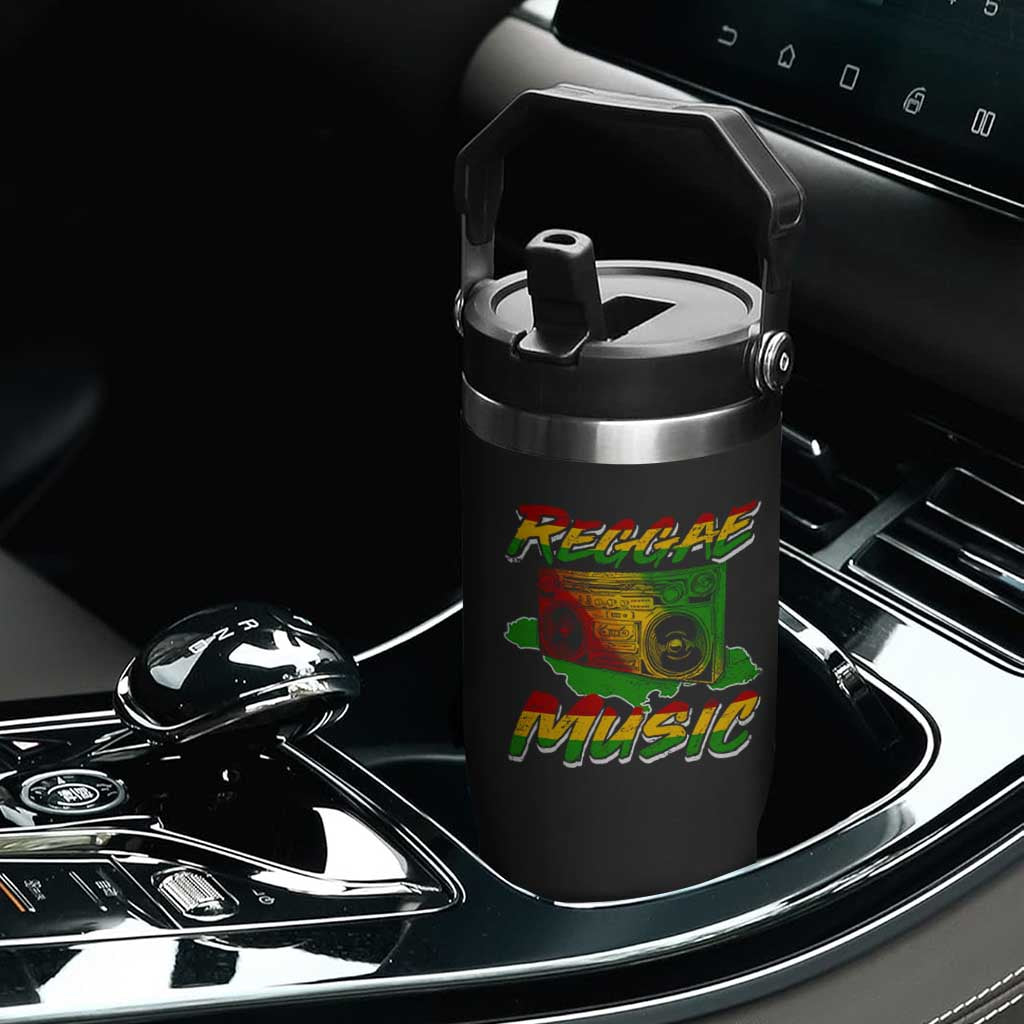 Reggae Music Flip Straw Tumbler Rastafari Rasta Jamaica Boombox TS11 Print Your Wear