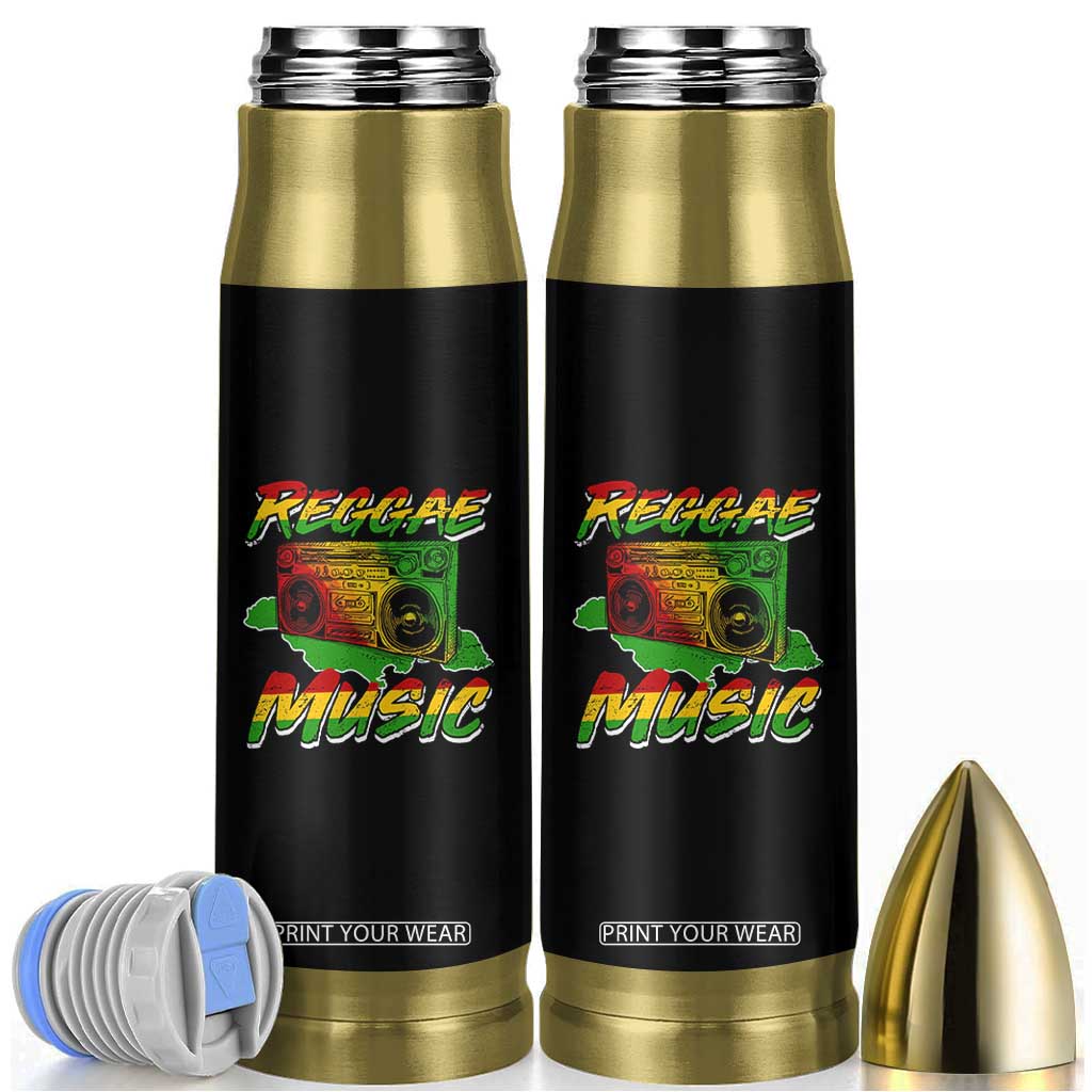 Reggae Music Bullet Tumbler Rastafari Rasta Jamaica Boombox TS11 Black Print Your Wear