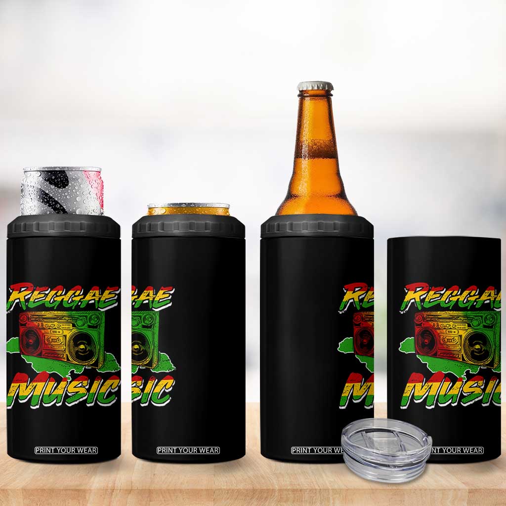 Reggae Music 4 in 1 Can Cooler Tumbler Rastafari Rasta Jamaica Boombox TS11 Print Your Wear
