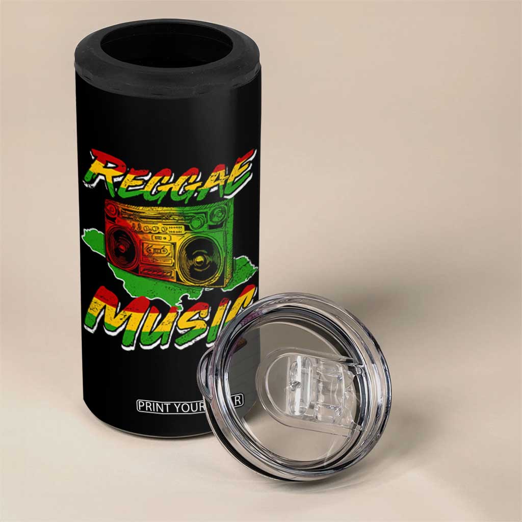 Reggae Music 4 in 1 Can Cooler Tumbler Rastafari Rasta Jamaica Boombox TS11 Print Your Wear