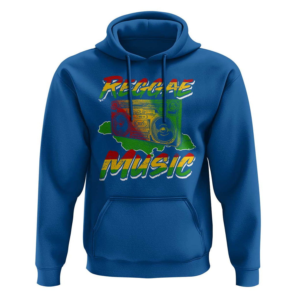 Reggae Music Hoodie Rastafari Rasta Jamaica Boombox TS11 Royal Blue Print Your Wear