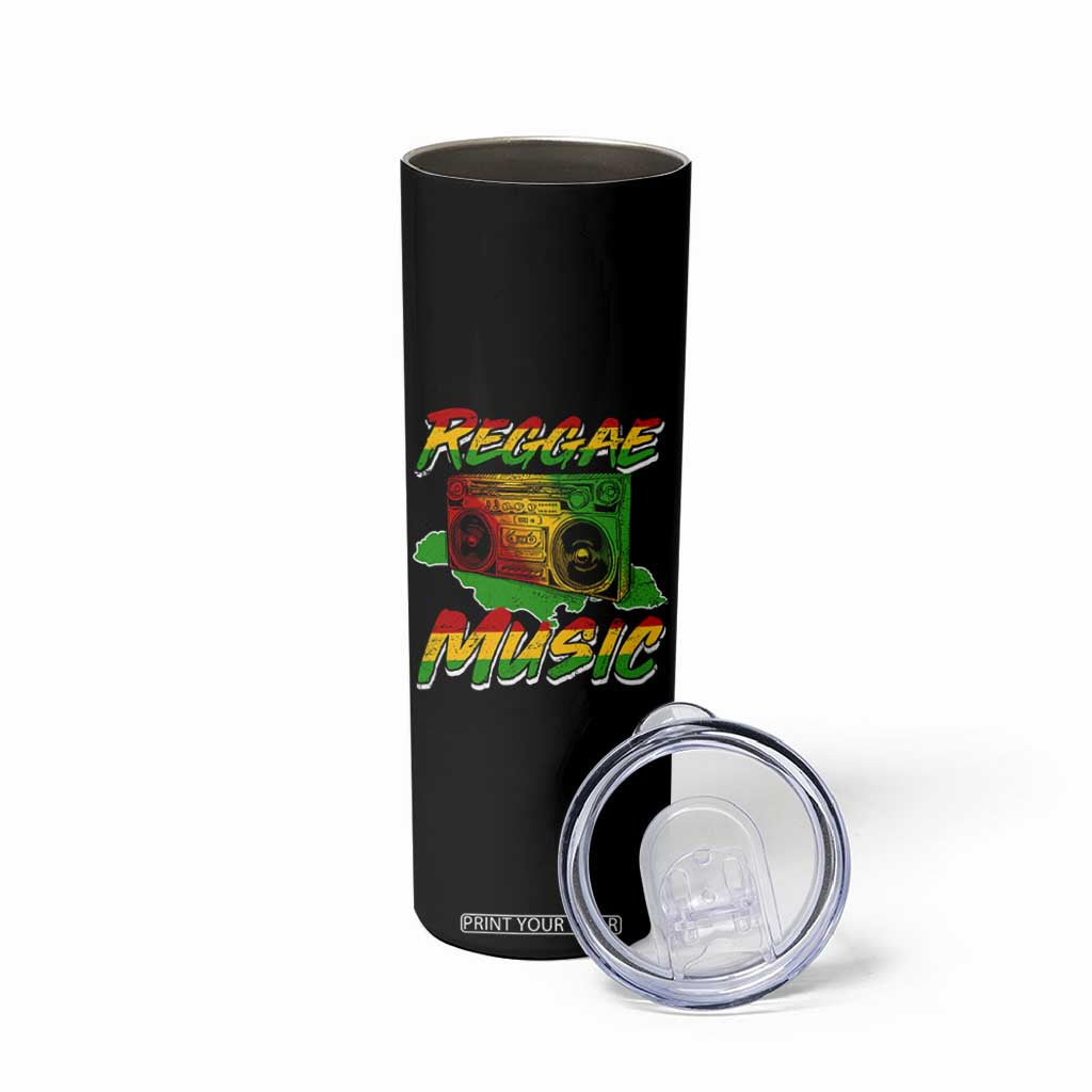 Reggae Music Skinny Tumbler Rastafari Rasta Jamaica Boombox TS11 Print Your Wear