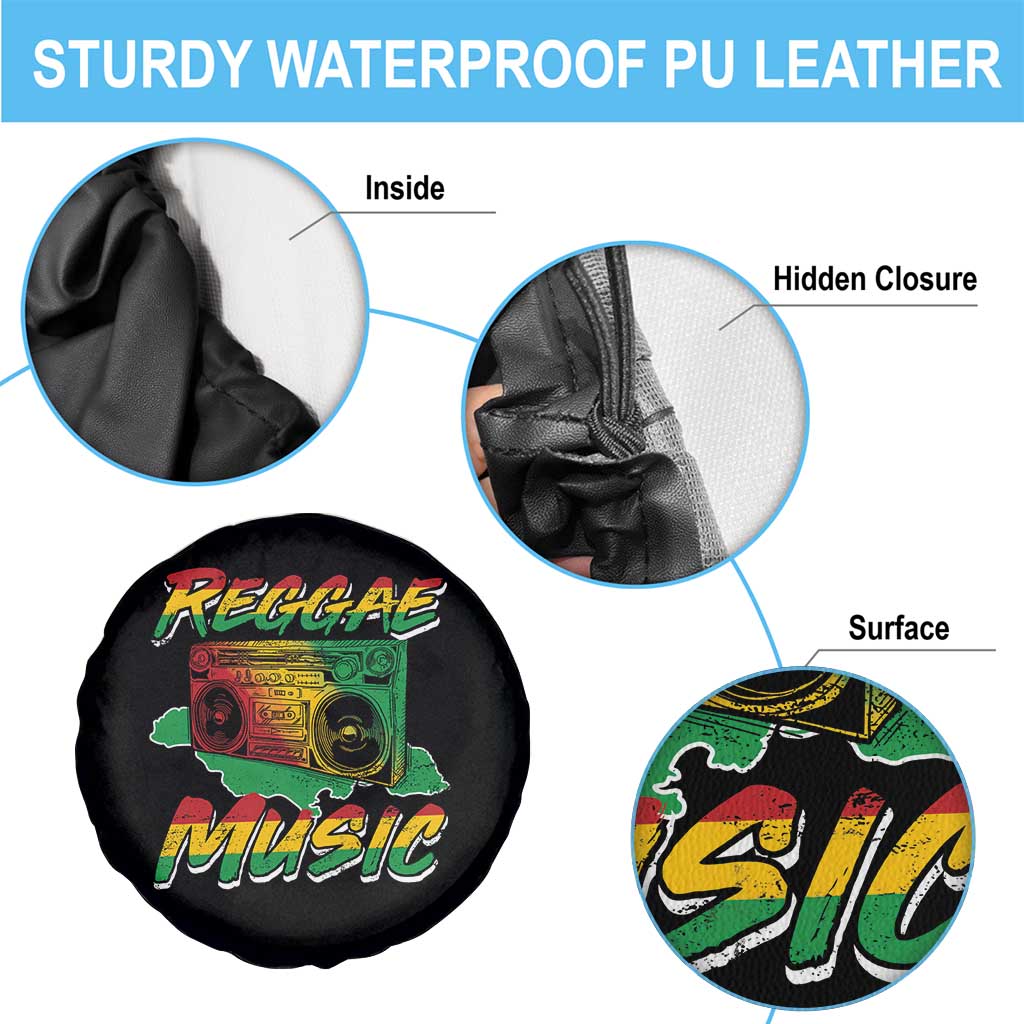 Reggae Music Spare Tire Cover Rastafari Rasta Jamaica Boombox TS11 Print Your Wear