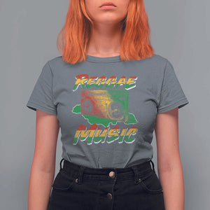 Reggae Music T Shirt For Women Rastafari Rasta Jamaica Boombox TS11 Charcoal Print Your Wear