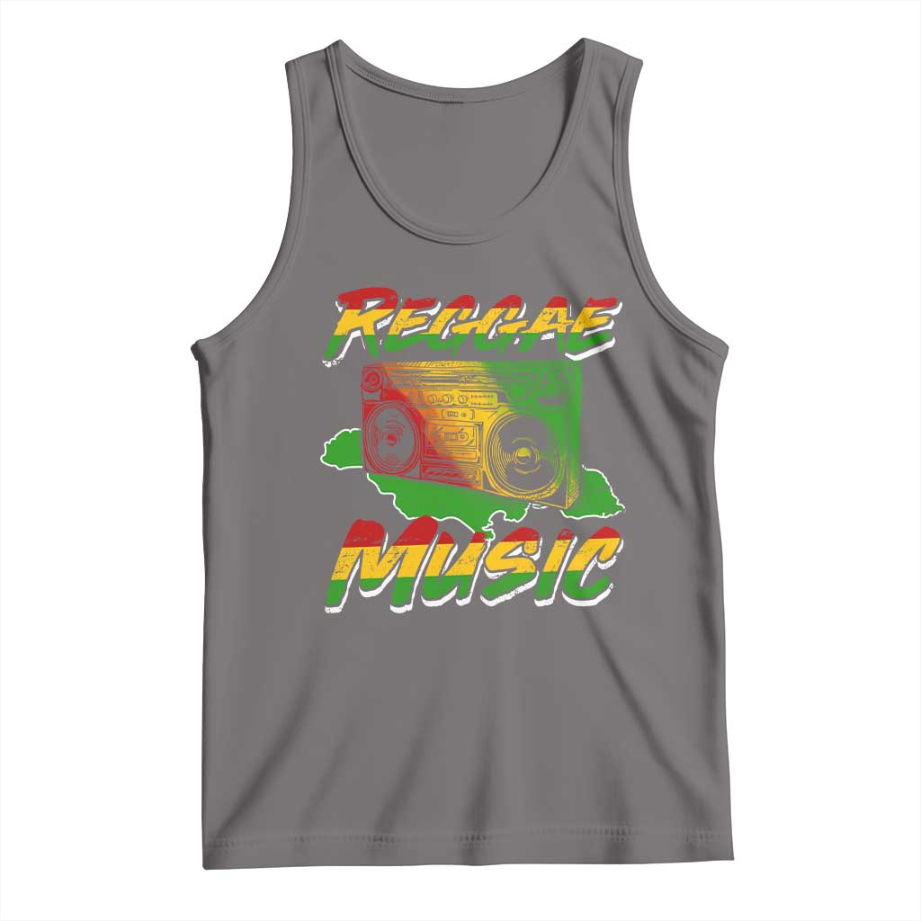 Reggae Music Tank Top Rastafari Rasta Jamaica Boombox TS11 Deep Heather Print Your Wear