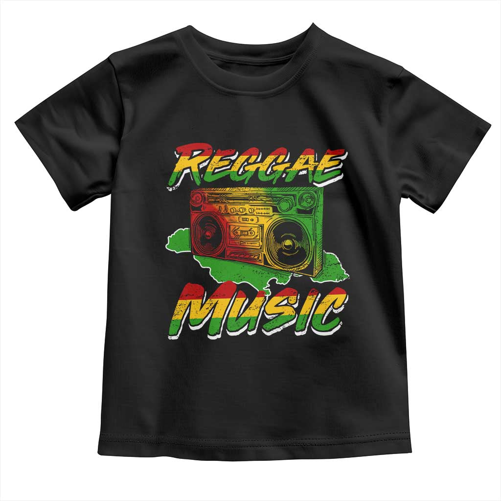 Reggae Music Toddler T Shirt Rastafari Rasta Jamaica Boombox TS11 Black Print Your Wear