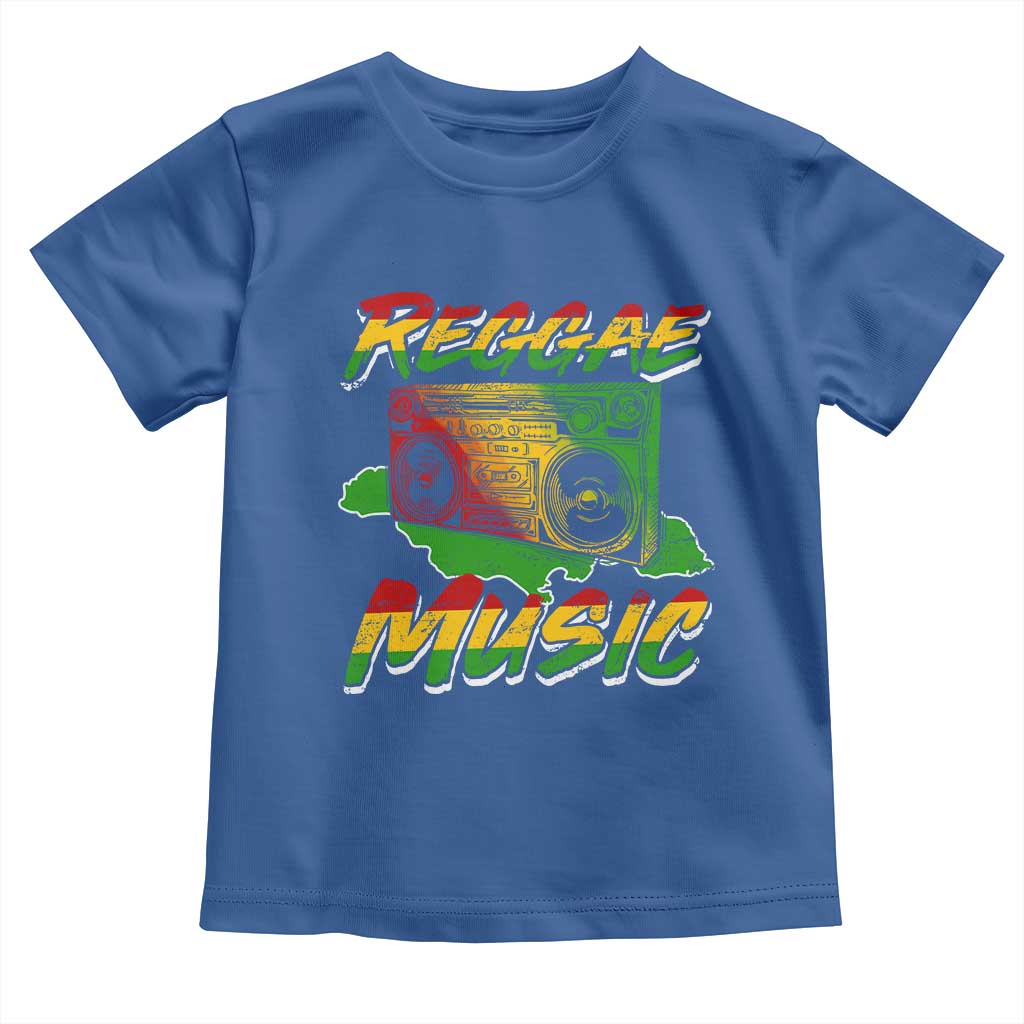 Reggae Music Toddler T Shirt Rastafari Rasta Jamaica Boombox TS11 Royal Blue Print Your Wear