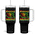 Reggae Music Tumbler With Handle Rastafari Rasta Jamaica Boombox TS11 One Size: 40 oz Black Print Your Wear