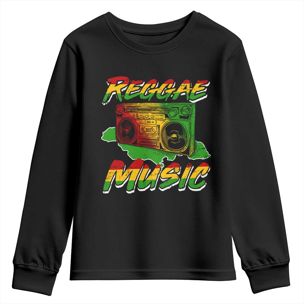 Reggae Music Youth Sweatshirt Rastafari Rasta Jamaica Boombox TS11 Black Print Your Wear