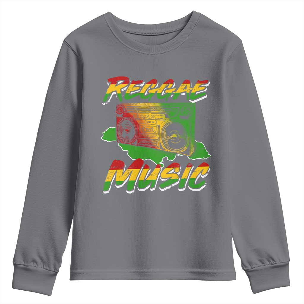 Reggae Music Youth Sweatshirt Rastafari Rasta Jamaica Boombox TS11 Charcoal Print Your Wear