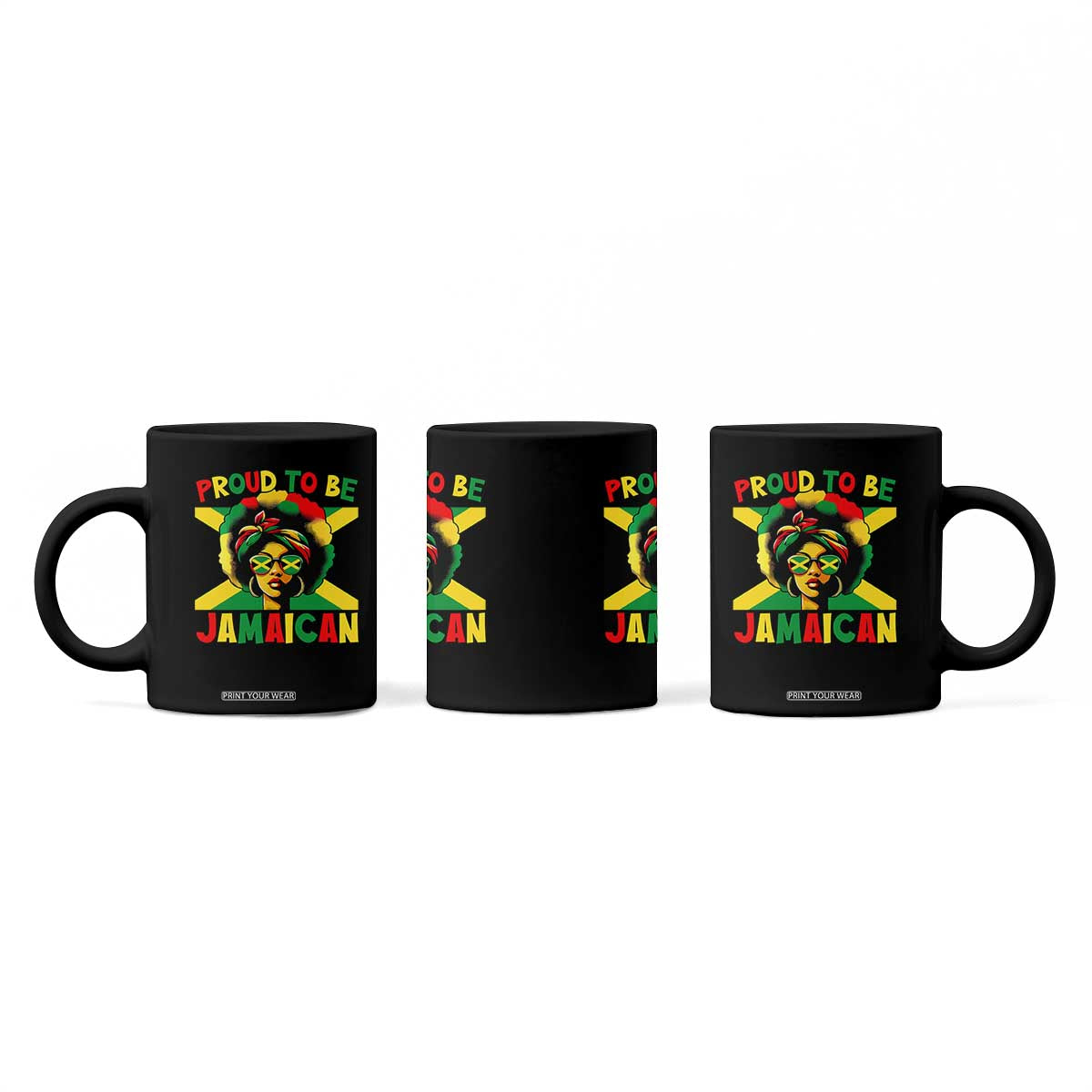 Proud To Be Jamaican Coffee Mug Jamaica Pride Flag Girl Sunglasses TS11 Print Your Wear