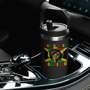 Proud To Be Jamaican Flip Straw Tumbler Jamaica Pride Flag Girl Sunglasses TS11 Print Your Wear