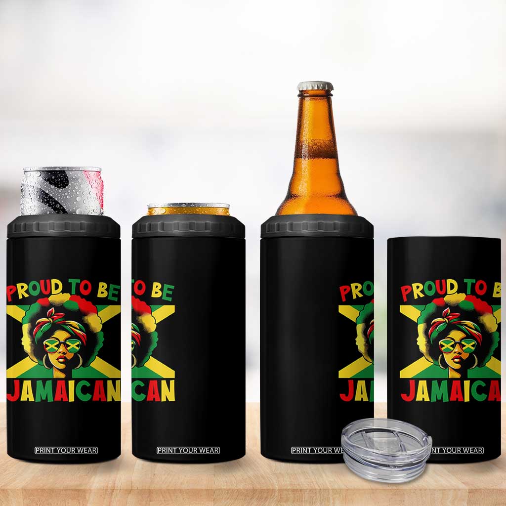Proud To Be Jamaican 4 in 1 Can Cooler Tumbler Jamaica Pride Flag Girl Sunglasses TS11 Print Your Wear