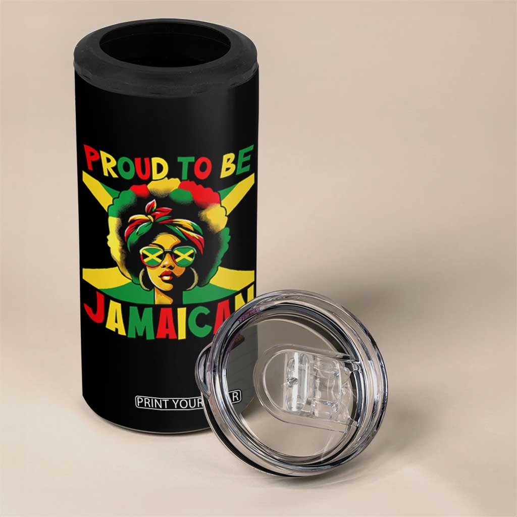 Proud To Be Jamaican 4 in 1 Can Cooler Tumbler Jamaica Pride Flag Girl Sunglasses TS11 Print Your Wear