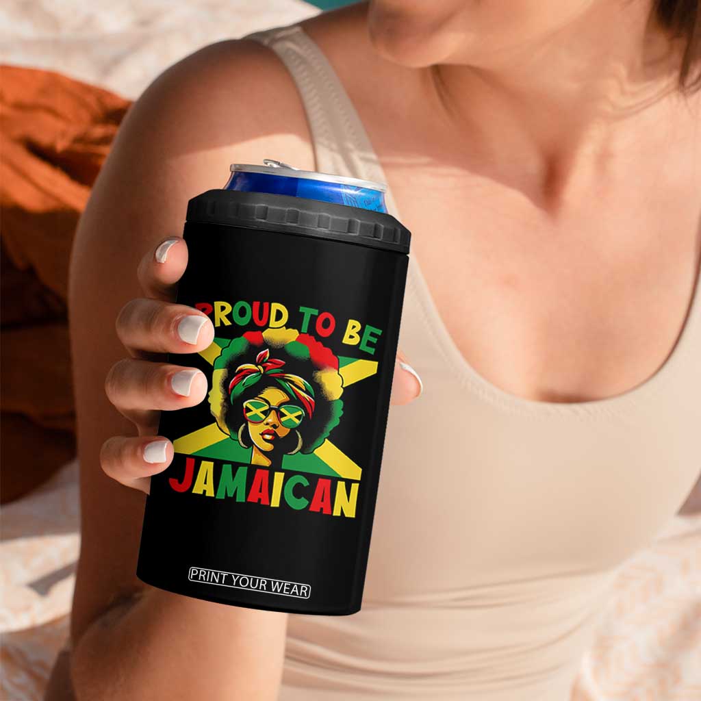 Proud To Be Jamaican 4 in 1 Can Cooler Tumbler Jamaica Pride Flag Girl Sunglasses TS11 Print Your Wear